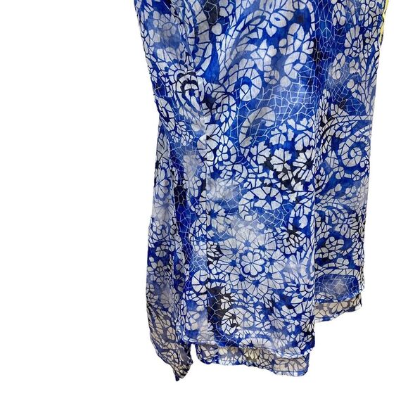 Fever Tunic Womens Small Blue White Floral Sleeveless Shirt Flowing‎ Hem NEW - Picture 3 of 11